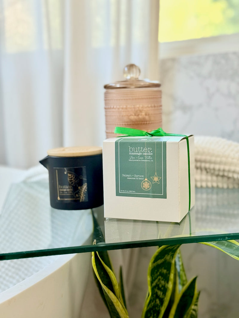 Balsam + Spruce Butter Massage Oil Candle