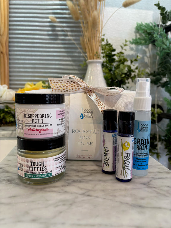 Rockstar Mom-To-Be gift bundle, Good Common Sense Naturals