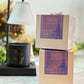 Butter Massage Candle in London Fog scent, poured in a custom glass jar with pour spout, Good Common Sense Naturals